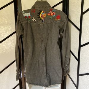 Black denim western shirt